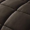 Queen Size Reversible Microfiber Down Alternative Comforter Set in Brown