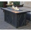 42-inch Outdoor Propane Gas Fire Pit Patio Table with Blue Fire Glass