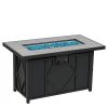 42-inch Outdoor Propane Gas Fire Pit Patio Table with Blue Fire Glass