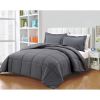 King Size Reversible Microfiber Down Alternative Comforter Set in Grey