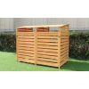 Outdoor Solid Wood Garbage Can Recycle Bin Storage Shed - Holds 2 Trash Bins