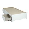 Twin size White Wood Platform Day Bed with Storage Drawers