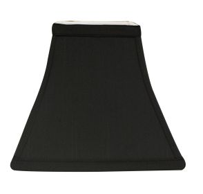 Slant Square Bell Hardback Lampshade with Bulb Clip, Black (with white lining)