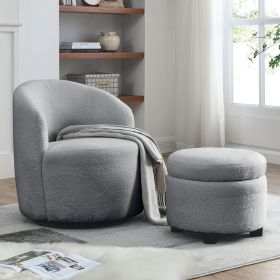 [Video] Welike Swivel barrel chair, living room swivel chair with round storage chair, 360 ° swivel club chair, nursery, bedroom, office