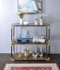 ACME Heleris Console Table in Black/Gold & Smoky Glass 90319