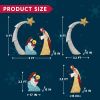 Tinsel Ground Insert Nativity Scene Home Decor Christmas Decoration Wedding Accessories Miniature Outdoor Yard Garden Decoration