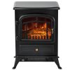 HOMCOM 22" Electric Fireplace Heater, Freestanding Fire Place Stove with Realistic LED Flames and Logs, and Overheating Protection, 750W/1500W, Black