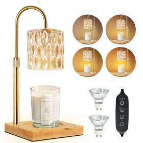 LONGRV Candle Warmer Lamp, Candle Lamp Wax Warmer with 2 Bulbs, Timer & Dimmer 3-Levels, Fits Cup Jar Candle, Candle Top Melting, Crystal Candle Heate