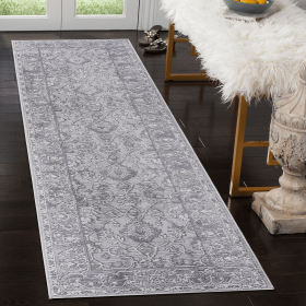 NAAR MARFI Collection 2X8 Grey/Oriental Non-Shedding Living Room Bedroom Dining Home Office Stylish and Stain Resistant Area Rug