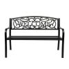 50" Outdoor Welcome Backrest Cast Iron&PVC Bench