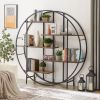 Vintage Industrial 5-Tier Round Metal Plant Stand and Bookcase Storage Rack