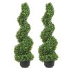 VEVOR 2 pcs. Artificial Boxwood Tower Topiary Spiral Artificial Plant 91cm high Decorative Plant Green Plastic PE Iron Topiary Plants incl. 10 pcs. Re