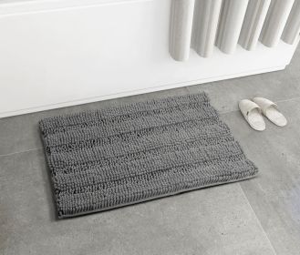 Bath Mat Rug; Bathroom Rug; Bath Mat Non-Slip; Soft Chenille Shower Mats for Bathroom; Super Water Absorbent; Machine Washable; (Dark gray; 50" x 80")