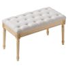 VEVOR Upholstered Bench, 16"W Ottoman Bench, End of Bed Bench with Foam Padded Cushion and Rubberwood Legs