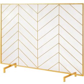 VEVOR Fireplace Screen Single Panel, Sturdy Iron Mesh Fireplace Screen, 38.6"(L) x29.8"(H) Spark Guard Cover, Simple Installation, Free Standing Fire