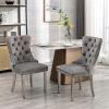 Furniture, Collection Modern, High-end Tufted Solid Wood Contemporary Velvet Upholstered Dining Chair with Chrome Stainless Steel Plating Legs