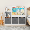 Kids Bookcase and Bookshelf, Multifunctional Bookcase with 3 Collapsible Fabric Drawers, Bookcase Display Stand, Toy Storage Organizer for Bedroom