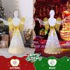 4.5FT Lighted Christmas Angel Outdoor Decoration, Weather Proof Angel with Wings Christmas Ornament Home Decor Pre-lit 200 LED White Lights with Stake