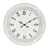 DecMode 22" White Wood Carved Beading Wall Clock