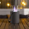 Grey Mini Fire Pit, Tabletop Fire Pit, Ethanol Fire Pit, Portable Fireplace for Indoor & Garden for Dinner Parties, Home Decoration