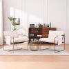 2 Chairs in 1 Box, Upholstered Hanging Armchair with Arm PocketsMetal frame, gold-plated craftsmanship