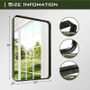 32"x22" Morden Right Angle Rectangle Alloy Aluminium Framed Black Wall-Mounted Bathroom Miiror Vanity Mirror