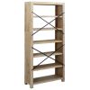 6-Tier Bookcase 31.5"x11.8"x66.9" Solid Wood Acacia