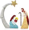 Tinsel Ground Insert Nativity Scene Home Decor Christmas Decoration Wedding Accessories Miniature Outdoor Yard Garden Decoration