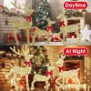 3 Pieces 2D Lighted Christmas Deer Family Set Indoor Outdoor Light Up Reindeer Decorations Lighted Buck Doe Fawn Display with 8 Lighting Modes