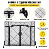 VEVOR Fireplace Screen, 44 x 33 Inch, Double Door Iron Freestanding Spark Guard with Support, Metal Mesh Craft, Broom Tong Shovel Poker Included for F