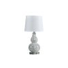 19.5" In Mirror Glass Mosaic Silver Chrome Polyresin Table Lamp