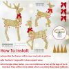 3 Pieces 2D Lighted Christmas Deer Family Set Indoor Outdoor Light Up Reindeer Decorations Lighted Buck Doe Fawn Display with 8 Lighting Modes