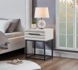 Celestial Contemporary Storage End table, White