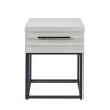 Celestial Contemporary Storage End table, White