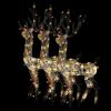 Acrylic Reindeer Christmas Decorations 3 pcs 47.2" Multicolor