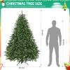 7ft Pre-Lit Artificial Holiday Christmas Tree for Home, Office,Party Decoration w/700 Warm White Lights, 2231 Branch Tips, Easy Assembly, Metal Hinges