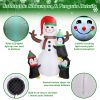 5.9FT Christmas Inflatable Outdoor Decoration Snowman Penguin Blow Up Yard Decoration with LED Light Built-in Air Blower for Winter Holiday Xmas Garde