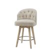 Upholstered 360 Degree Swivel Counter Stool 26" H