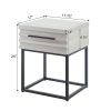 Celestial Contemporary Storage End table, White