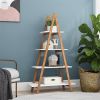 Solid bamboo wood oxford 'A'frame ladder display bookshelf