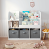 Kids Bookcase and Bookshelf, Multifunctional Bookcase with 3 Collapsible Fabric Drawers, Bookcase Display Stand, Toy Storage Organizer for Bedroom