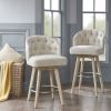 Upholstered 360 Degree Swivel Counter Stool 26" H