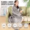 VEVOR Heated Blanket Electric Throw, 50" x 60" Twin Size, Soft Flannel & Sherpa Heating Blanket with 3 Hours Timer Auto-off, 5 Heating Levels for Sofa