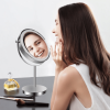 8-inch Makeup Mirror with Lights, Double Sided 1X/10X Magnifying Mirror, 3 Color Lighting Dimmable Vanity Mirror with 360° Swivel , Built-In Battery O