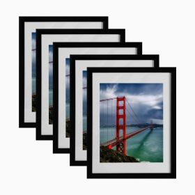 Black Picture Frame Set of 5; Wall Mounting Gallery Photo Frames