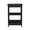 Taylor 3-Tier End Table/Nightstand, Side Table for Small Space, Black