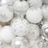 24Pcs White Mixed Christmas Tree Decoration Christmas Balls Party Window Home Furn Christmas Hanging Ball Ornament Decor