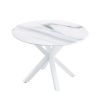 1+4,5pieces dining set,42.1"WHITE Table cross leg Mid-century Dining Table for 4-6 people With Round Mdf Table Top, Pedestal Dining Table, End Table L