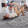 5X7 Grey/Silver/Oriental Non-Shedding Living Room Bedroom Dining Home Office Stylish and Stain Resistant Area Rug