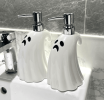 Ceramic Hand Sanitizer Bottle Lotion Pump Dispenser For Halloween Bathroom Decor